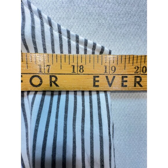 Entro Mini Dress Womens M White Striped Embroidered Floral Sleeveless Ruffle - Picture 8 of 12